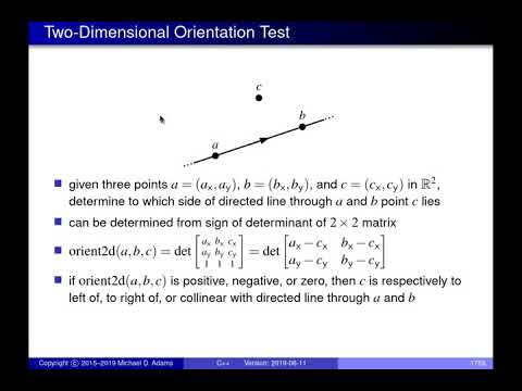 SENG 475 Lecture 16 (2019-06-11) — Interval Arithmetic, Geometric Predicates and Applications