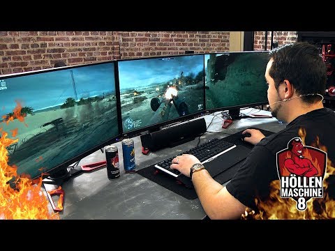 ZOCKEN auf DREI 4K-Monitoren - BF1, Witcher 3 &amp; GTA 5 - Höllenmaschine 8 | #Gaming-PC