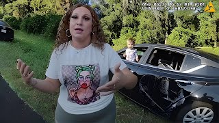 I didn't CRASH my car! - Drunk Mom Plays Stupid, Gets Arrested