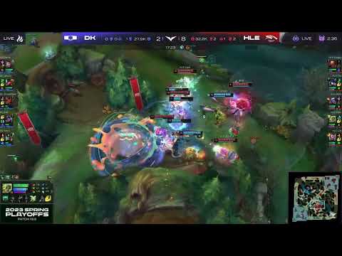HLE Kingen sneaky gragas demolishes DK! Great gragas ultimate! DK vs HLE LCK spring playoff