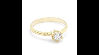 Zlatý zásnubní prsten se vsazeným zirkonem 1,90g