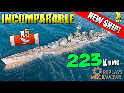 NEW WARSHIP Incomparable 5 Kills 223K Damage | World of Warships