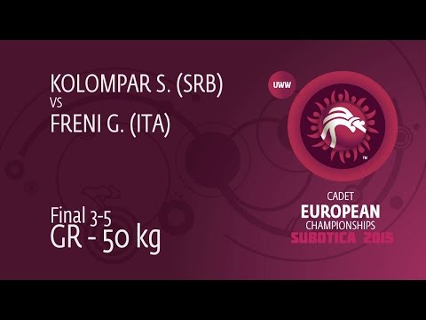 BRONZE GR - 50 kg: G. FRENI (ITA) df. S. KOLOMPAR (SRB), 8-3