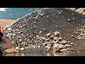 Barge Unloads 4800 Tons Of Large Cobblestones Video From The Start Relaxing Sounds