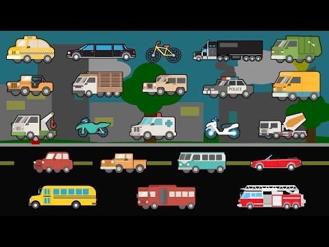 通りの車を学ぶ-通りの車とトラック-子供の教育フラッシュカードビデオ (Learning Street Vehicles - Street Cars and Trucks - Children’s Educational Flash Card Videos)