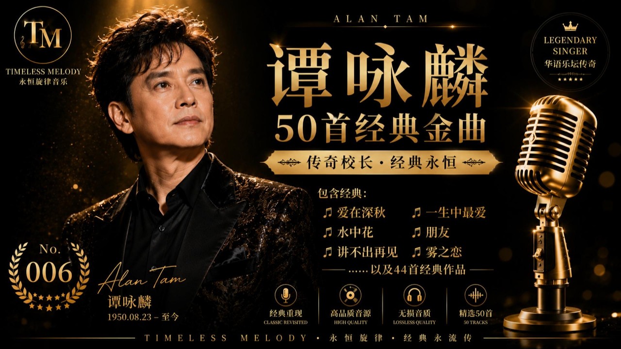 谭咏麟50首经典金曲｜校长经典永恒｜爱在深秋・一生中最爱・讲不出再见・水中花・朋友・雾之恋｜Alan Tam Greatest Hits｜Timeless Melody #粤语经典 #经典老歌