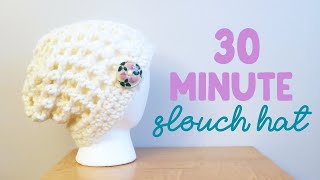 30 Minute Crochet SLOUCH HAT (So Quick For Gifting!)