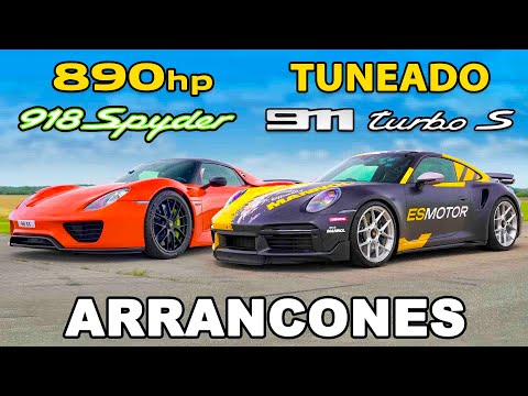 Porsche 911 Turbo S de 888 hp vs Porsche 918 Spyder de 887 hp: ARRANCONES