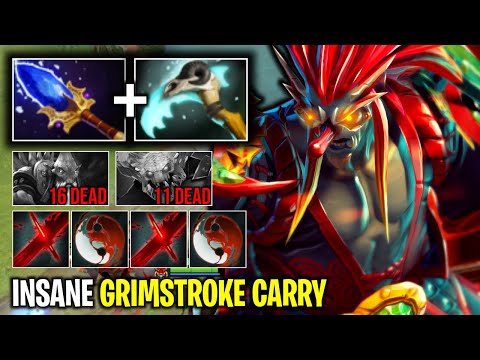 INSANE GRIMSTROKE CARRY..!! AGHANIM SOULBLIND + KILLER ILLUSION EASY DELETE HERO | DOTA 2