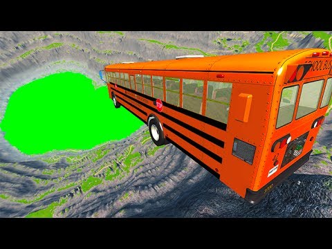 Leap Of Death Car Jumps & Falls Into Green Slime Pool BeamNG drive