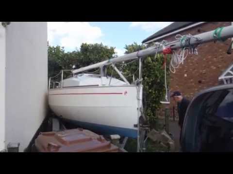 EP16 Loading up and taking our Red Fox trailer sailer to the club ready to launch.