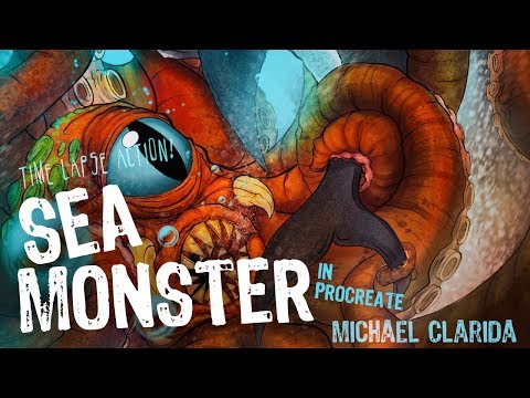 Sea creature illustration on the IPad Pro using Procreate