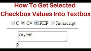 How to get selected checkbox values display into textbox jquery