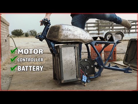 ELECTRIC CAFE RACER under $4,000 | Installing the DRIVETRAIN