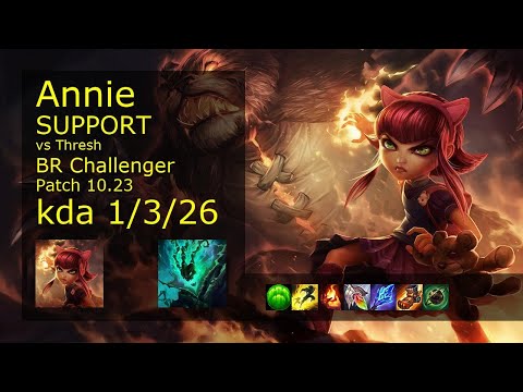 Annie Support vs Thresh - BR Challenger 1/3/26 Patch 10.23 Gameplay