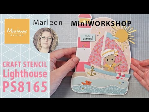 MiniWORKSHOP | PS8165 Craft Stencil Lighthouse | by Marleen | Marianne Design