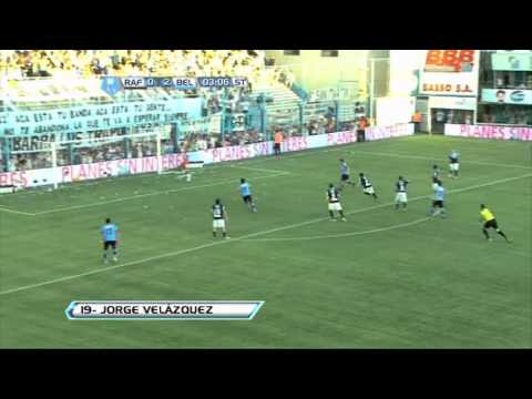Gol de Velázquez. Rafaela 0 Belgrano 3. Torneo Inicial 2012. Fecha 13. Fútbol Para Todos.