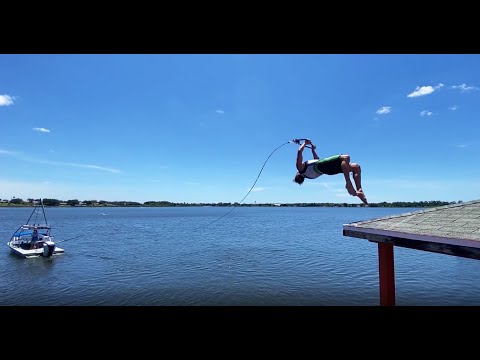 Ben Groen back flip barefoot waterskiing start!! | World Barefoot Center