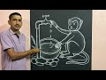 Learn To Draw A Monkey Drinking Water Art Monkeyart Viralart Nareshart