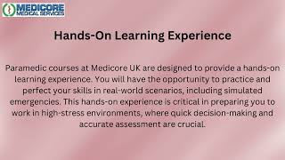 Unlock Your Career Dreams with Medicore UK's Paramedic Courses
