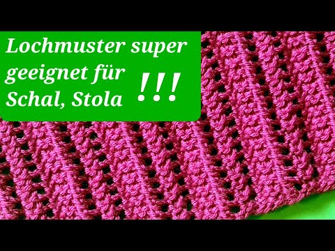 Knit a scarf or stole with a lace pattern