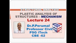 Lecture 24 Plastic Analysis of Structures -  Mechanism - by Dr. P.Perumal PSG iTech,CBE
