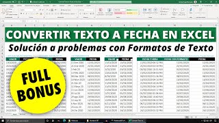 Convertir TEXTO a FECHA en Excel - Solución a problemas con Formatos de Texto