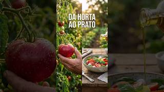 Da Horta para a Mesa: Deliciosa Salada de Tomate Fresco com Manjericão e Azeite! #horta #tomate
