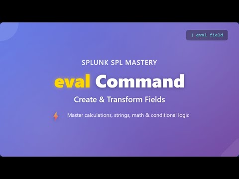 Splunk Eval Command Complete Tutorial Field Calculations String Functions