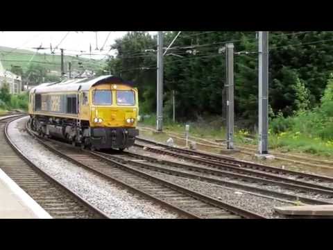 GBRF Class 66 Freight Service Passing Through Skipton (26/7/16