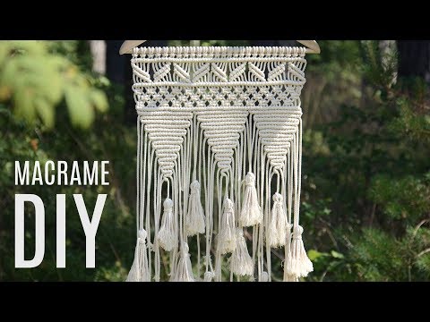 DIY Macrame Wall Hanging Leaves with Flower