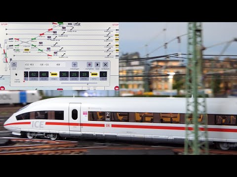 Moderne Märklin-H0-Anlage Update 2 – Ablaufsteuerung per CS3 – ICE3-Fahrt Modellbahn mit Oberleitung
