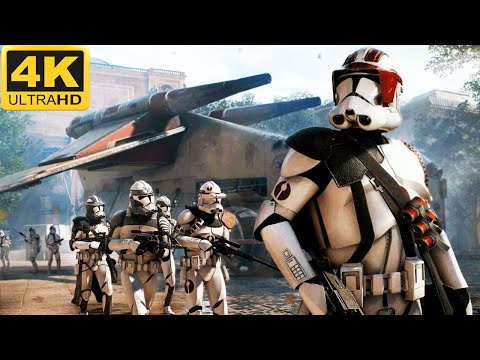 BATTLE OF NABOO: Clone Troopers vs CIS Battle Droids - Star Wars Battlefront 2 (PS5, 4K, HDR)