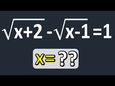 Resolución de ecuación irracional, √(x+2)-√(x-1)=1