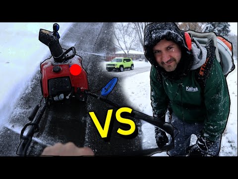 Snow Blower Vs BackPack Blower | Which One WINS? | Fast Snow Removal | TORO vs STIHL