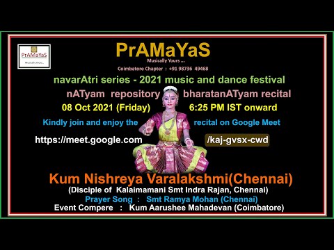 Kumari Nishreya Varalakshmi-bharatanATyam I #PrAMaYaS nATyam repository I navarAtri (08 Oct 2021)