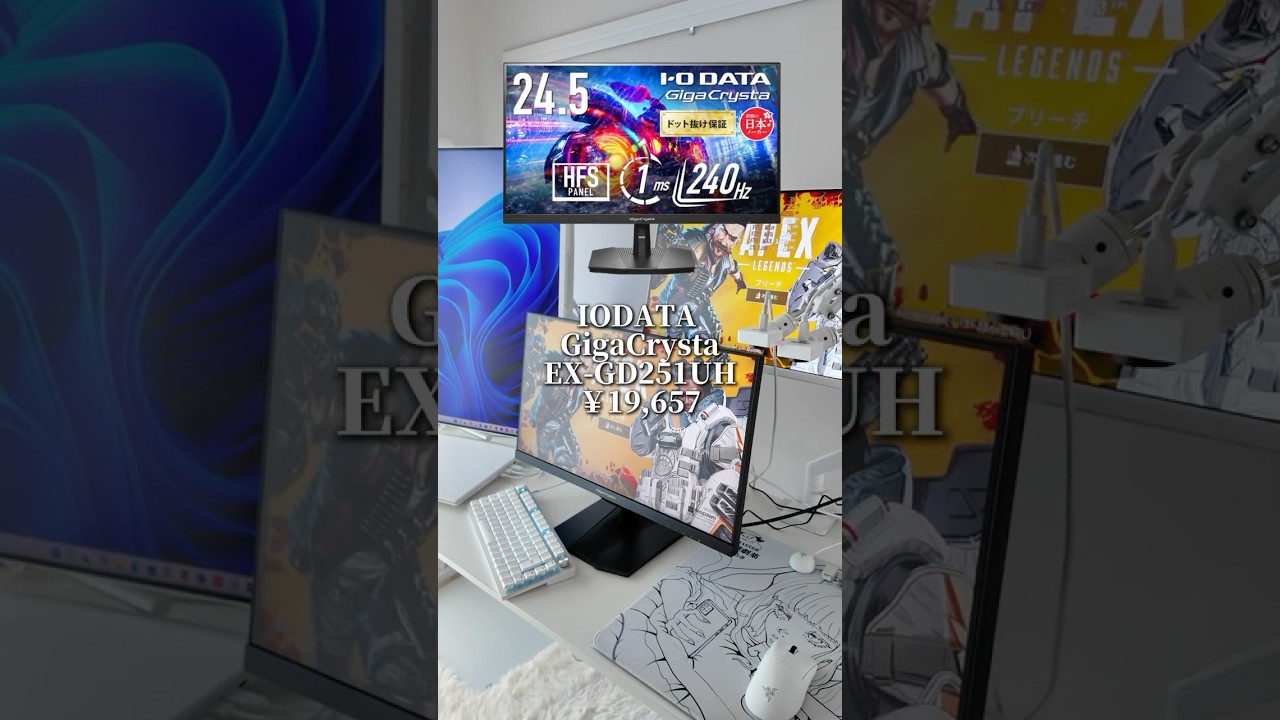 240Hzで15,000円!? コスパ最強ゲーミングモニター IODATA GigaCrysta EX-GD251UH  #ゲーム環境 #ゲーミングモニター #モニター #iodate