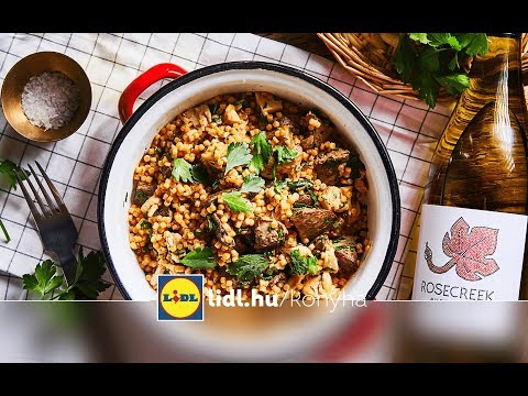 5 összetevős recept - Széll Tamás - Pirított csirkemájas és combos tarhonya | Lidl Konyha