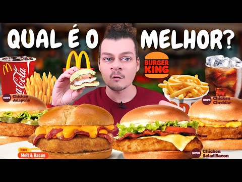 QUAL LANCHE É O MELHOR? LANÇAMENTOS HAMBÚRGUER DE FRANGO MC DONALD'S vs BURGER KING - Vale a pena?