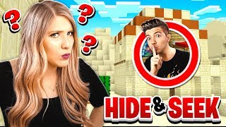 TROLLING MY WIFE IN GIANT MINECRAFT DESERT HIDE AND SEEK! (MCPE)