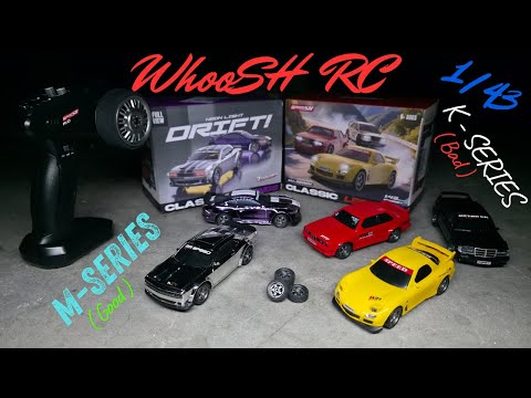 Whoosh RC 1/43 Cars: M-Series VS K-Series, What's the Difference? Unbox, Test Drive and Comparison