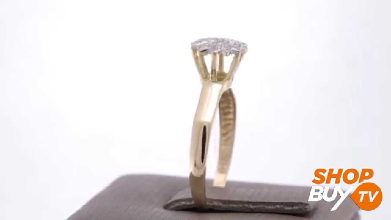 Watch Now Anel Chuveiro com 7 Diamantes Totalizando 10 Pts, em Ouro Amarelo com Detalhe em Ródio - ShopBuy Anel Chuveiro com 7 Diamantes Totalizando 10 Pts, em Ouro Amarelo com Detalhe em Ródio - ShopBuy