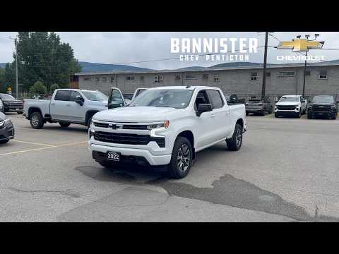 2022 Chevrolet Silverado 1500 Crew Cab Short Box 4-Wheel Drive RST in White for sale at Bannister Chevrolet Penticton in Penticton, BC