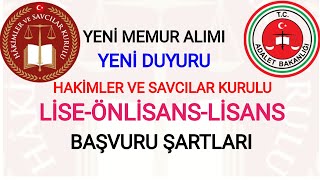 YENİ MEMUR ALIMLARI✅ HAKİMLER VE SAVCILAR KURULU YENİ MEMUR ALIMI YAPI