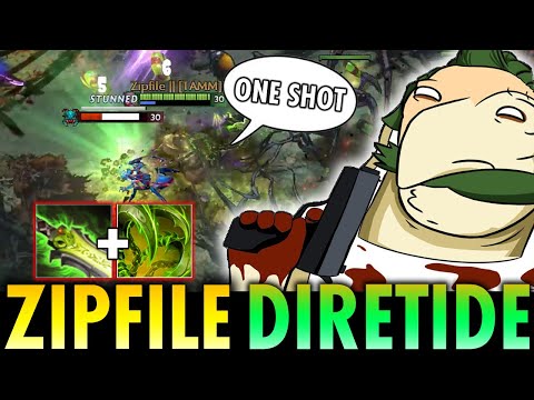 ZIPFILE PUDGE Diretide New Gameplay Update!! Showing one shot Combo No Mercy | Genius Pudge