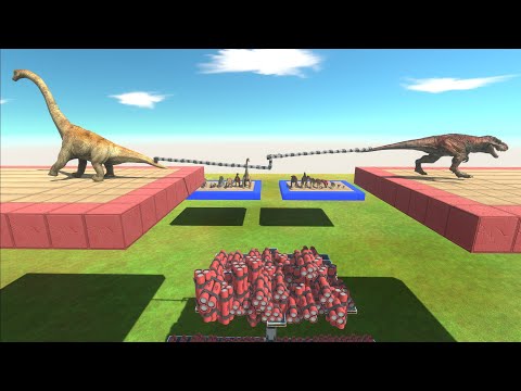TNT TUG OF WAR - Carnivore vs Herbivore Dinosaurs - Animal Revolt Battle Simulator