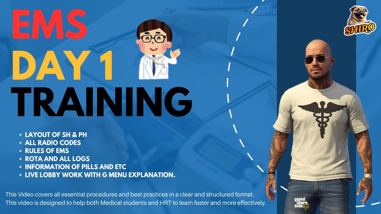 EMS DAY 1 TRANING | GTA 5 Grand Role Play | by Shiro Captain Live