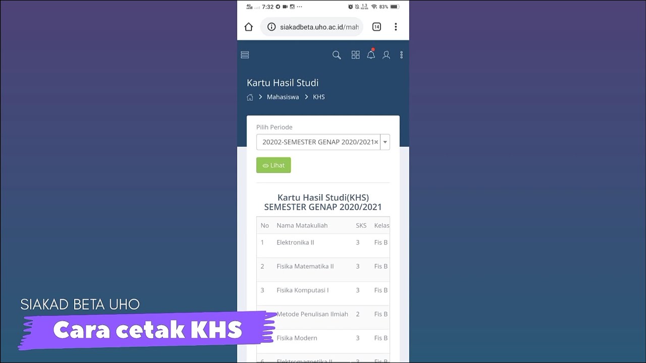 CARA CETAK KHS SIAKAD BETA UHO DI HP (TUTORIAL YANG PALING BANYAK DICARI)