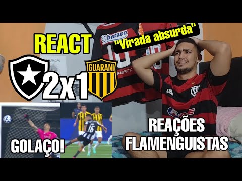 DE VIRADA! REAÇÕES RIVAIS BOTAFOGO 2 x 1 GUARANÍ REACT MELHORES MOMENTOS SULAMERICANA 2023 VAMOS RIR