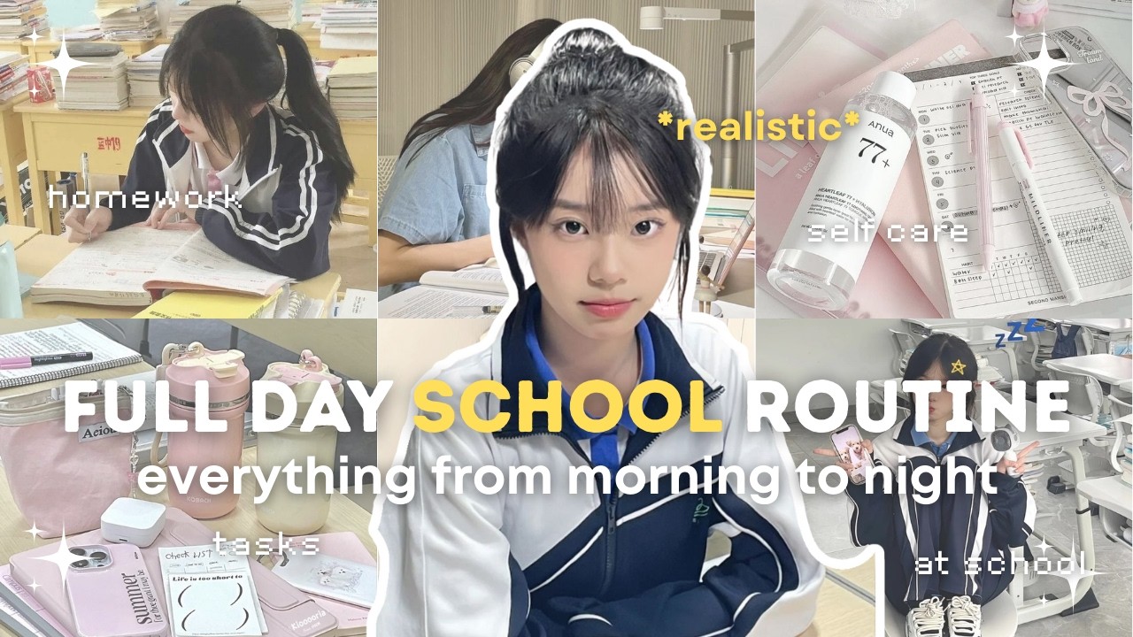 Productive Full day school routine that includes everything 🎒